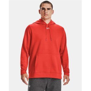Under Armour Men's Hustle Fleece Hoodie Dark Orange /White 4XL $50 FLE71